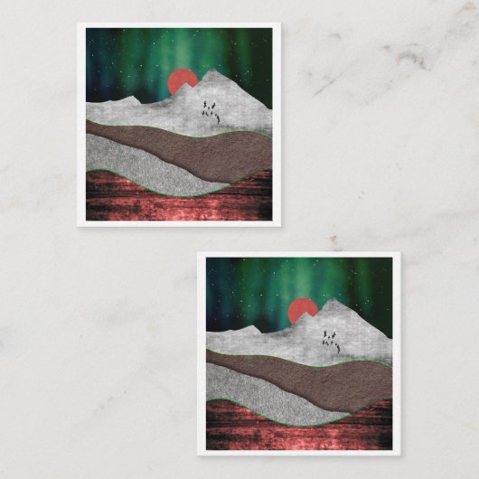 Mountain Northern Lights Informatiekaartje (Voorkant / Achterkant)