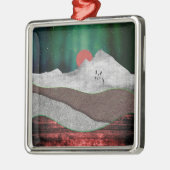 Mountain Northern Lights Metalen Ornament (Links)