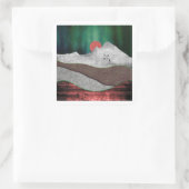 Mountain Northern Lights Vierkante Sticker (Tas)
