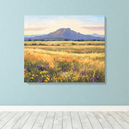 Mountain on the plain canvas afdruk