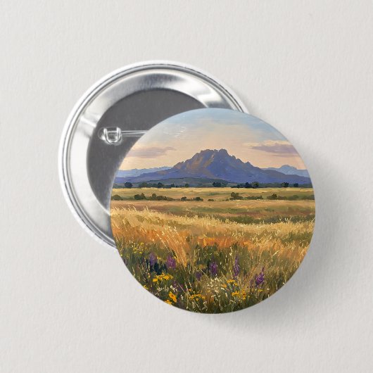 Mountain on the plain ronde button 5,7 cm (Voorkant /achterkant)