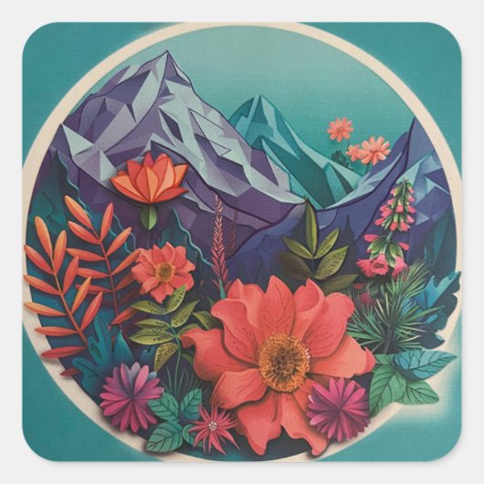 Mountain, Outdoor, Wild Flower Sticker (Voorkant)