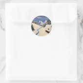 Mountain Painting Cabin Wilderness Ronde Sticker (Tas)