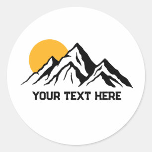 Mountain Painting Wilderness op maat Ronde Sticker