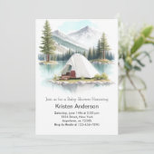 Mountain Peak Adventure wacht op Baby shower Kaart (Staand voorkant)