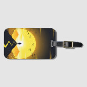 Mountain Peak Silhouette with a winding. Pedestal Bagagelabel (Voorkant (horizontaal))