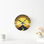 Mountain Peak Silhouette with a winding. Pedestal Ronde Klok (Huis)