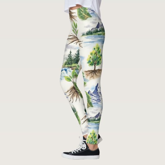 Mountain Peaks Naadloos Patroon Leggings (Links)