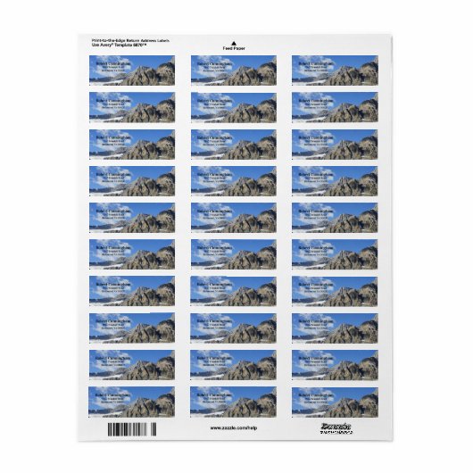 Mountain Peaks Return Address Labels (Full Sheet)