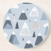 Mountain Peaks Scandinavian Pattern Stone Onderzet Zandsteen Onderzetter (Voorkant)