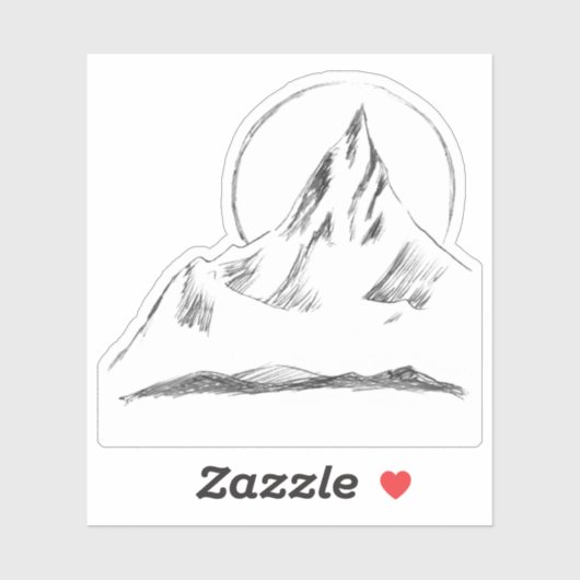 Mountain Peaks schets Sticker (Vel)