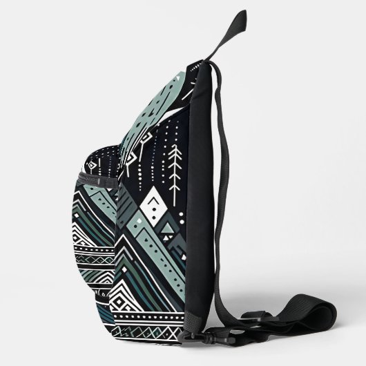 Mountain Peaks Tribal Geometric Sling Bag (Rechts)