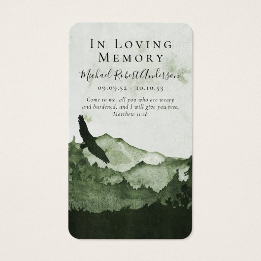 Mountain Photo Funeral Prayer Kaart (Voorkant)