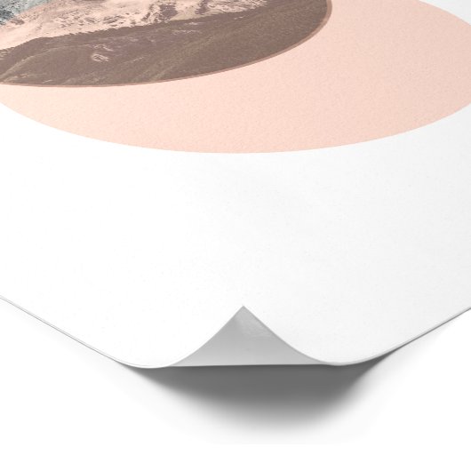 Mountain Photo Poster | Minimale roze kunst (Hoek)