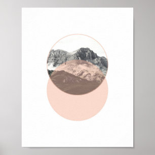 Mountain Photo Poster   Minimale roze kunst