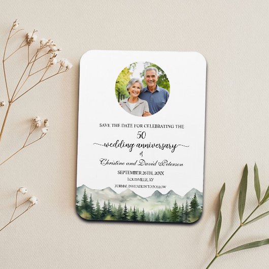 Mountain Pine 50 Wedding Anniversary Save the Date Magneet
