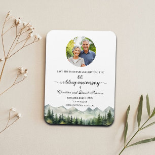 Mountain Pine 66 Wedding Jubileum Save the Date Magneet