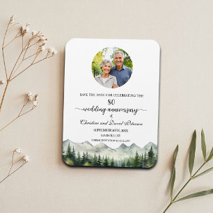 Mountain Pine 80 Wedding Jubileum Save the Date Magneet