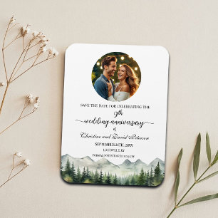 Mountain Pine 9 bruiloft Jubileum Save the Date Magneet