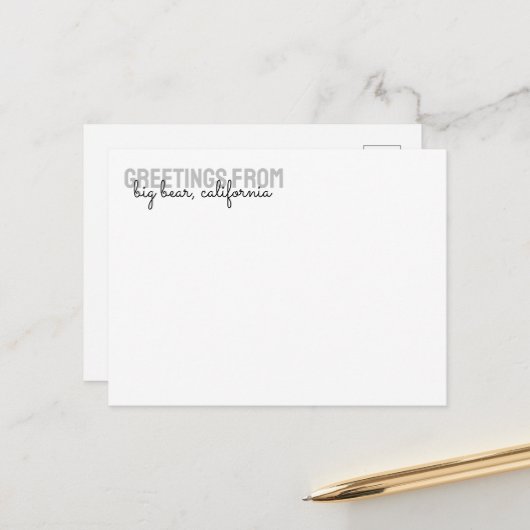 Mountain Pine Cabin Vakantiehuis - Briefkaart (Voorkant / Achterkant in situ)