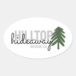 Mountain Pine Cabin Vakantiehuis - Oval Sticker