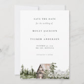 Mountain Pine Forest Cabin Photo Save the Date Kaart (Voorkant)