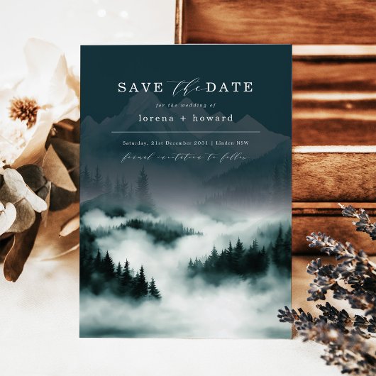 Mountain Pine Forest Fog Sla de datum op Kaart