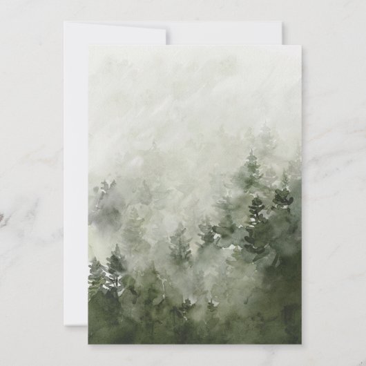 Mountain Pine Forest Wedding Invitation Kaart (Achterkant)