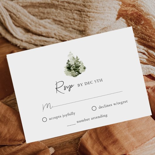 Mountain Pine Forest Wedding RSVP Card