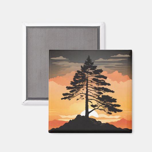 Mountain Pine Refrigerator Magnet - Majestic Fores (Voorkant / Achterkant)