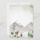 Mountain Pine Tree Forest Deer Boy Baby shower Kaart (Achterkant)