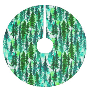 Mountain Pine Tree Forest Waterverf Kerstboom Rok