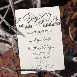 Mountain Pine Tree Modern Outdoor Engagement Party Kaart