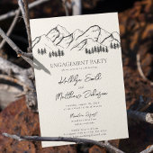 Mountain Pine Tree Modern Outdoor Engagement Party Kaart