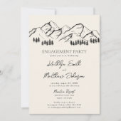 Mountain Pine Tree Modern Outdoor Engagement Party Kaart (Voorkant)
