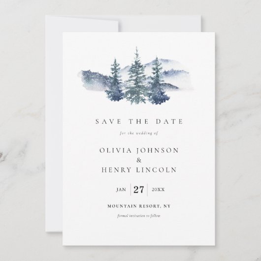 Mountain Pine Tree Photo Sla de datum Kaart op (Voorkant)