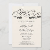 Mountain Pine Tree Rustieke Outdoor Couples Douche Kaart (Voorkant)