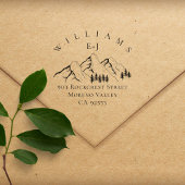 Mountain Pine-tree Wedding Initialen Retouradres Rubberstempel