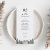 Mountain Pine Tree Winter Baby shower Menu