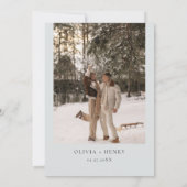 Mountain Pine Tree Winter bruiloft foto Kaart (Achterkant)