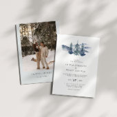 Mountain Pine Tree Winter bruiloft foto Kaart