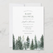 Mountain Pine Trees Baby shower Kaart (Voorkant)