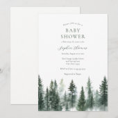 Mountain Pine Trees Baby shower Kaart (Voorkant / Achterkant)