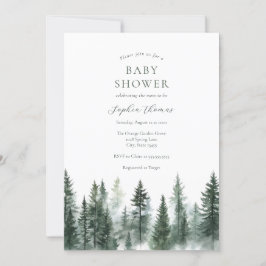 Mountain Pine Trees Baby shower Kaart