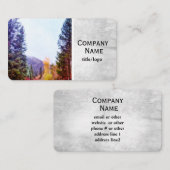 mountain pine trees fall outdoors nature photo art visitekaartje (Voorkant / Achterkant)