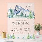 Mountain Pine Trees Forest Wedding Welcome Acryl Bord (Huwelijk)