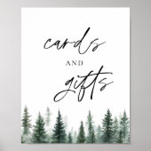 Mountain Pine Trees Kaarten en geschenken teken Poster (Voorkant)
