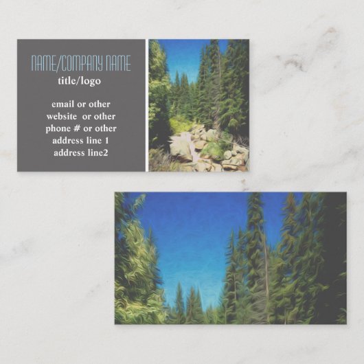 Mountain Pine Trees natuur Custom Visitekaartje (Voorkant / Achterkant)
