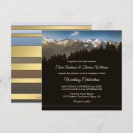 Mountain Pine Trees Wedding Invitation Kaart