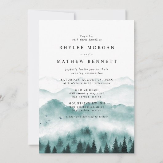 Mountain Pine Website Wedding Kaart (Voorkant)
